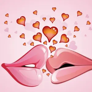 Красивые сердечки с поцелуями