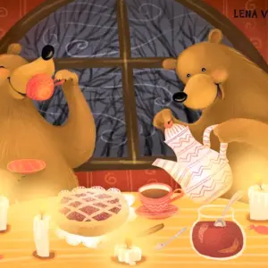 Медведь пьет чай